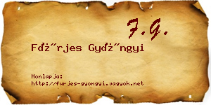 Fürjes Gyöngyi névjegykártya